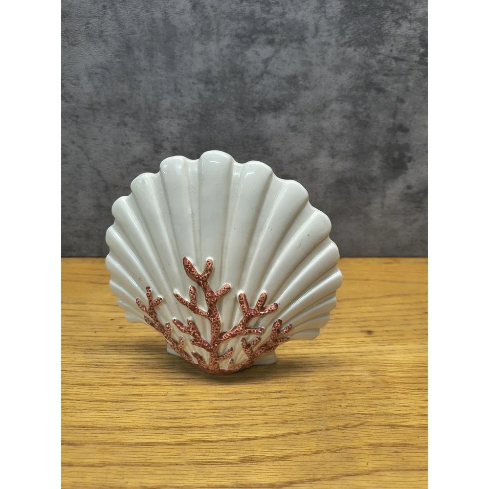 Fitz & Floyd Sea Shell / Napkin or Letter Holder Nautical Décor CORAL STARFISH